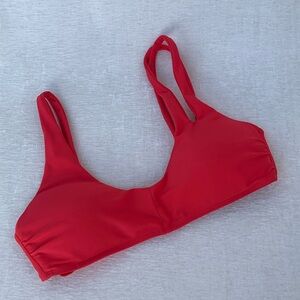 Aerie Scoop Red Orange 3 Strap Bikini Top